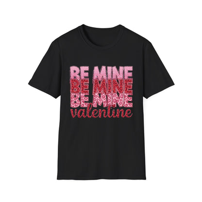 Adorable Be Mine Valentine T-Shirt | Trendy Pink & Red Leopard Print Tee for Her | Sweet V-Day Gift