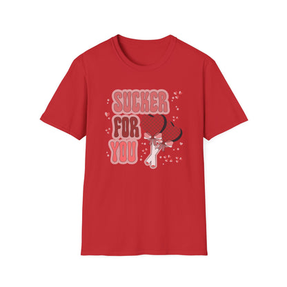 Sweet Sucker For You T-Shirt | Retro Checkered Heart Lollipops | Valentine's Day Love Gift | Adorable & Trendy Romantic Tee