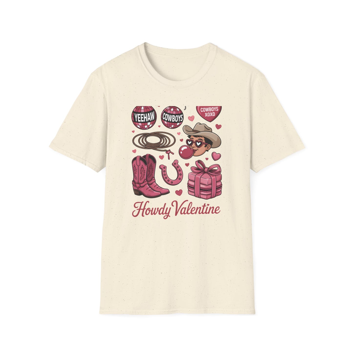 Howdy Valentine Cowboy T-Shirt | Sweet Western Love & YEEHAW Disco Heart Tee for Her | Unique Valentine's Day Gift