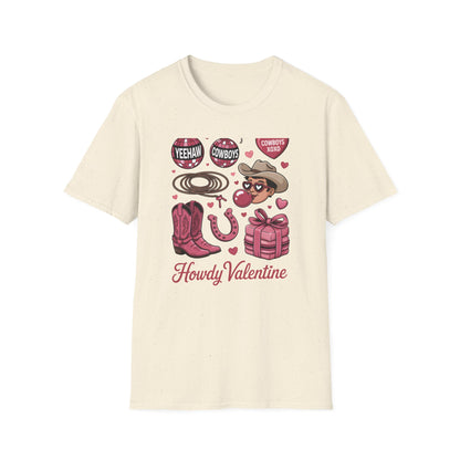Howdy Valentine Cowboy T-Shirt | Sweet Western Love & YEEHAW Disco Heart Tee for Her | Unique Valentine's Day Gift