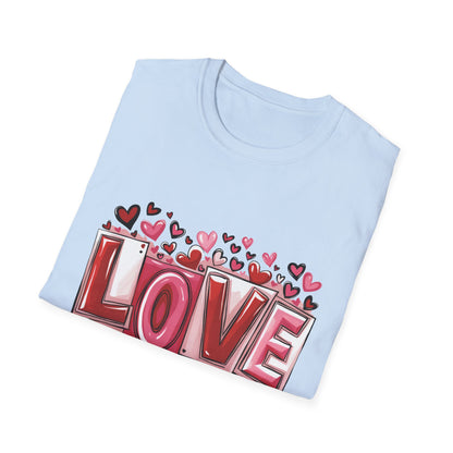 Charming LOVE Hearts T-Shirt - Ultimate Valentine's Day Gift! Romantic Graphic Tee for Couples & Enthusiasts