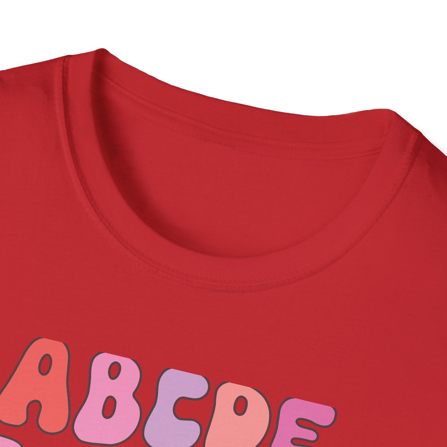 Vibrant Groovy Alphabet T-Shirt | Cute Heart Letter Retro Aesthetic Tee | Fun Teacher & Valentine's Day Gift