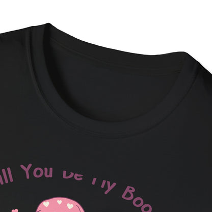 Adorable 'Will You Be My Boo' Ghost T-Shirt - Sweet Valentine's Day Proposal Tee - Cute Romantic Gift Apparel