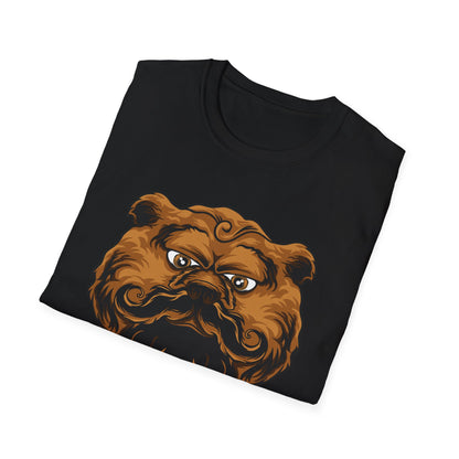 Dapper Grumpy Bear T-Shirt | Fierce Gentleman Animal Lover Tee | Unique Mustache Beard Design Gift