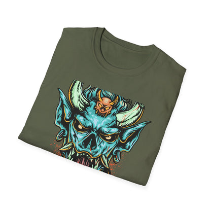 Fierce Oni Demon Mask T-Shirt | Vibrant Mythical Beast Graphic Tee | Unleash Your Bold & Edgy Style
