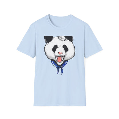 Fierce Sailor Panda T-Shirt | Unique Nautical Roaring Animal Graphic Tee for Bold Style