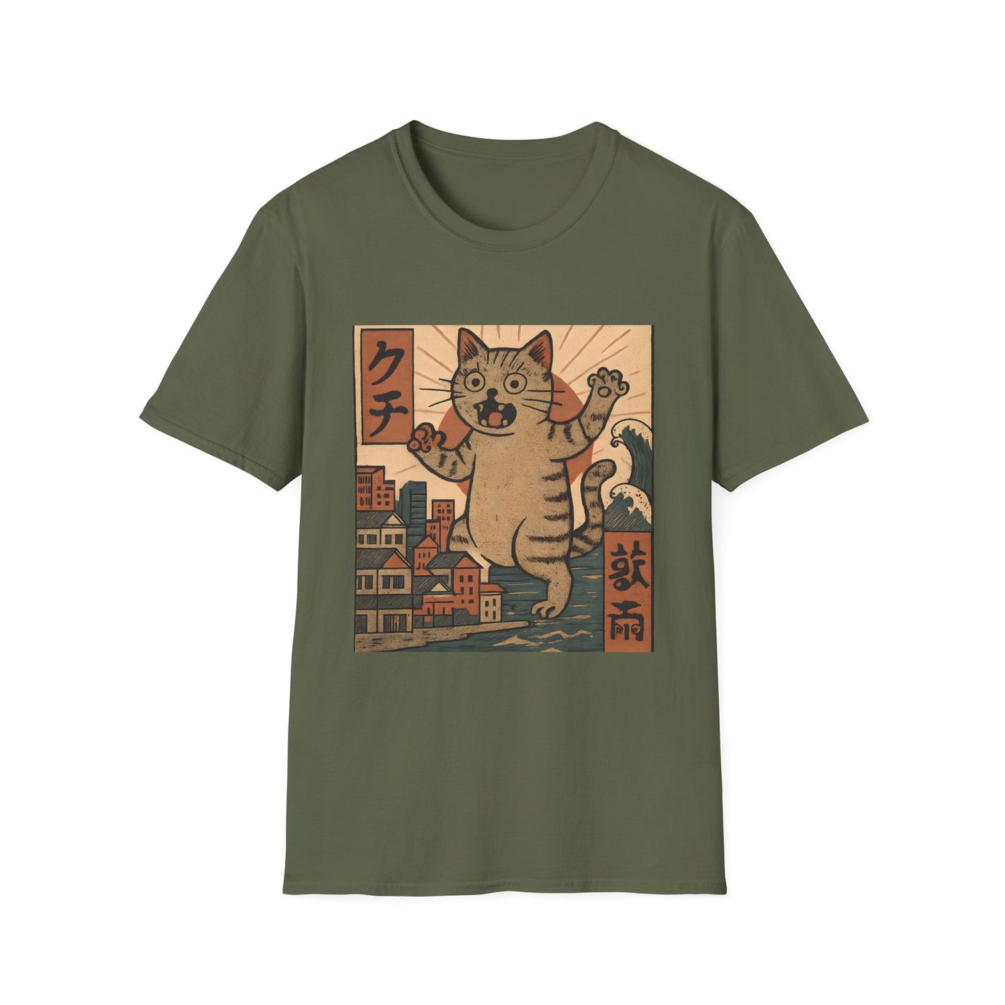 Kaiju Cat Rampage Funny T-Shirt