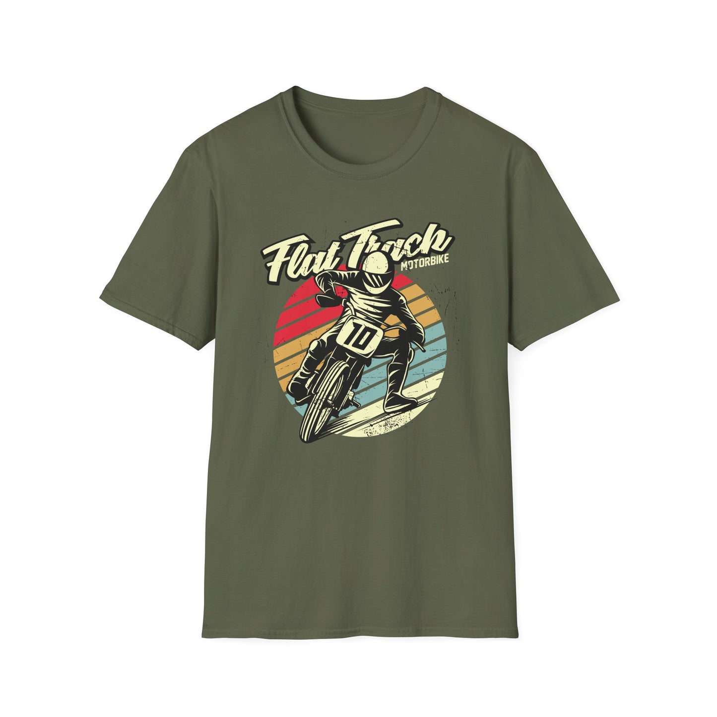 Vintage Flat Track Motorbike T-Shirt | Retro Dirt Bike Racer Tee | Awesome Adrenaline Seeker Gift