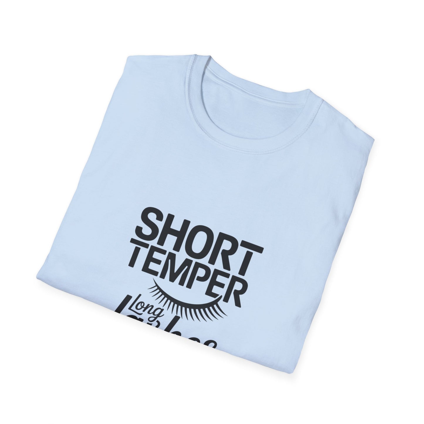 Sassy "Short Temper Long Lashes" T-Shirt for Women | Funny Attitude & Beauty Graphic Tee | Trendy Must-Have Gift