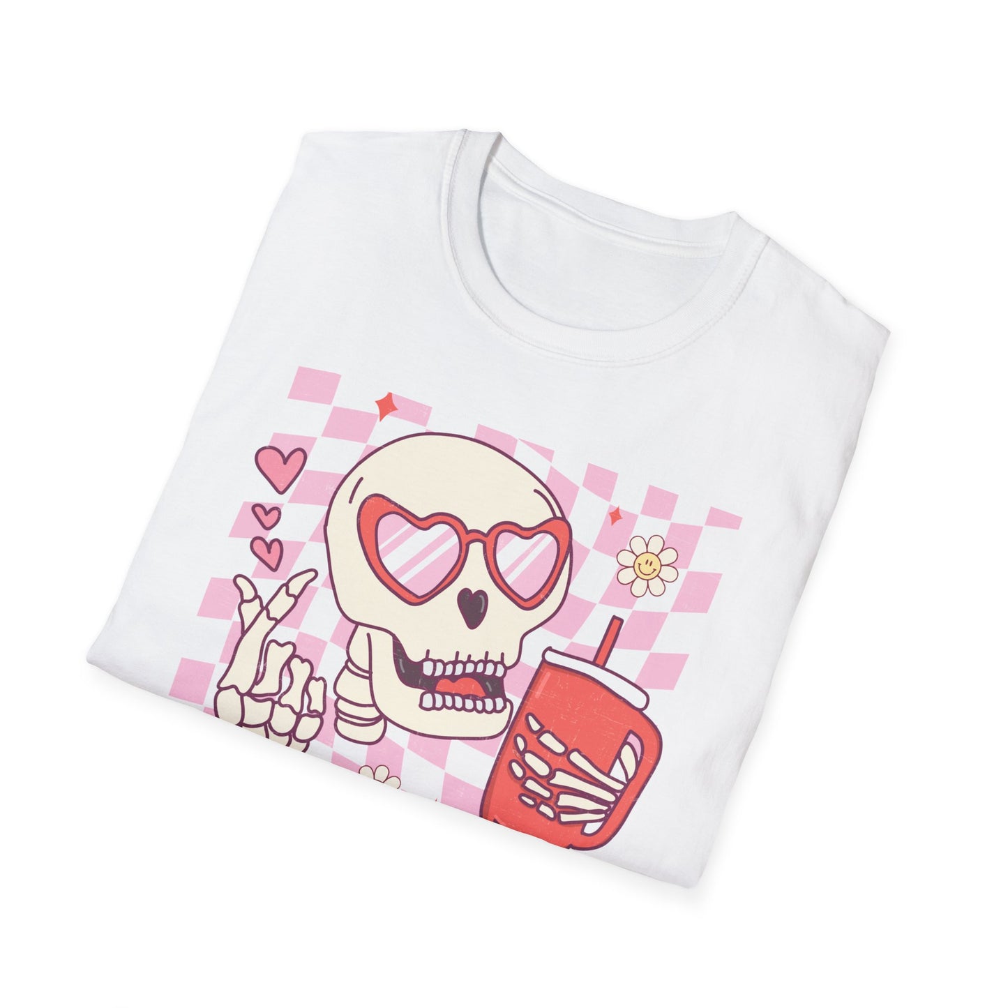Groovy Skeleton T-Shirt: "If I Had Feelings They'd Be For You" - Funny Retro Love Tee with Heart Glasses