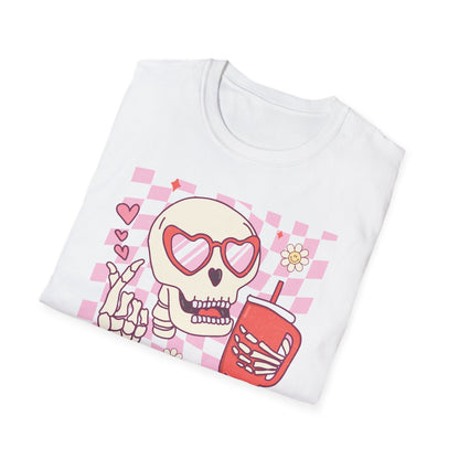 Groovy Skeleton T-Shirt: "If I Had Feelings They'd Be For You" - Funny Retro Love Tee with Heart Glasses