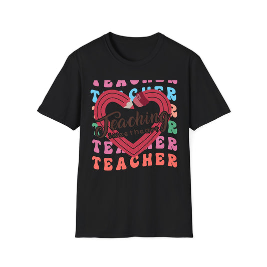 Groovy Teaching Sweetheart T-Shirt | Adorable Teacher Appreciation Tee | Perfect Gift for Educators & Mentors