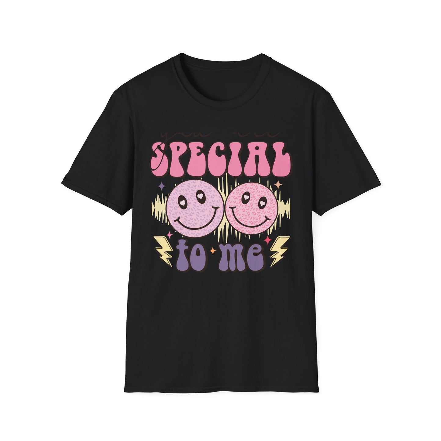 Groovy 'You Are Special To Me' T-Shirt | Retro Smiley Heart Eyes Tee | Unique Appreciation Gift for Loved Ones