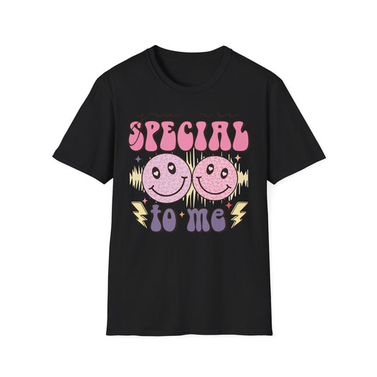 Groovy 'You Are Special To Me' T-Shirt | Retro Smiley Heart Eyes Tee | Unique Appreciation Gift for Loved Ones