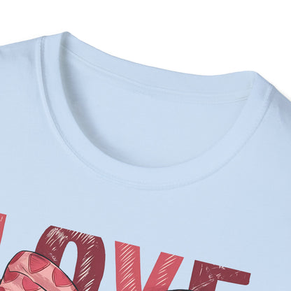 Charming Pink Heart Bow 'LOVE' T-Shirt - Sweet Valentine's Day & Romantic Women's Graphic Tee