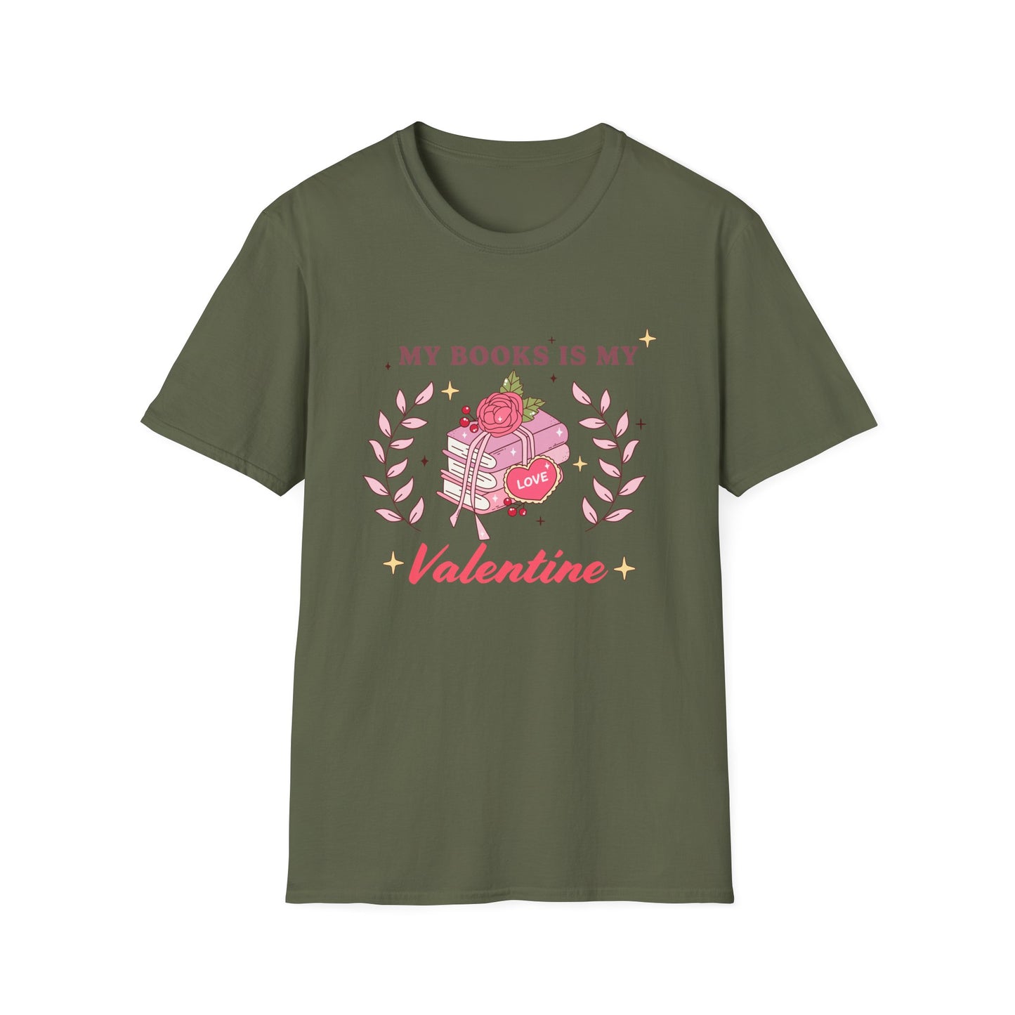 My Books Is My Valentine T-Shirt | Cozy Book Lover Gift | Unique Reader Tee | Charming Literary Valentine's Day Top