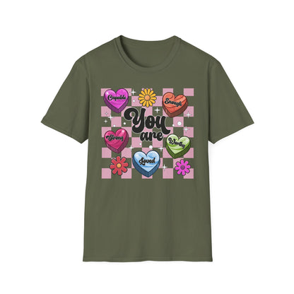 Groovy Empowering 'You Are' Affirmation T-Shirt - Vibrant Self-Love & Positive Vibes Tee for Women & Teens