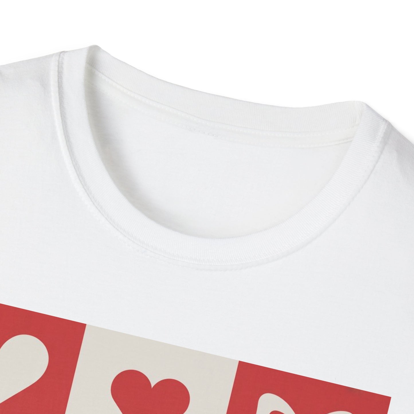 Charming Hearts & Bows Checkerboard T-Shirt | Sweet Love Pattern Tee | Perfect Valentine's Day Gift for Her