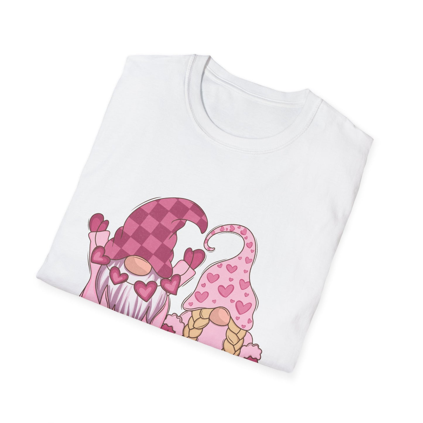 Sweet Valentine Gnomes Love T-Shirt - Adorable Pink Hearts Couple Tee | Perfect Romantic Gift Idea