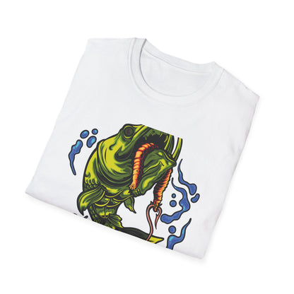 Epic Vicious Fish Strike T-Shirt - Dynamic Angler Graphic Tee with Fishing Bait Design