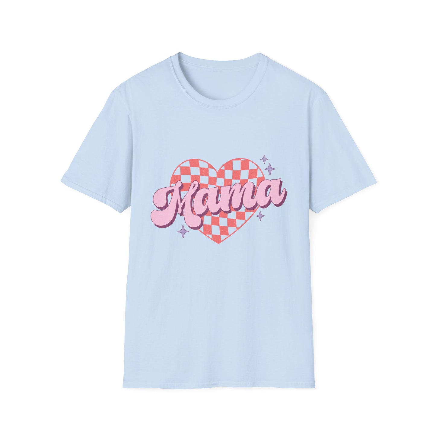 Groovy Mama T-Shirt - Retro Checkerboard Heart Design for Chic Moms | Trendy Mother's Day Gift Tee