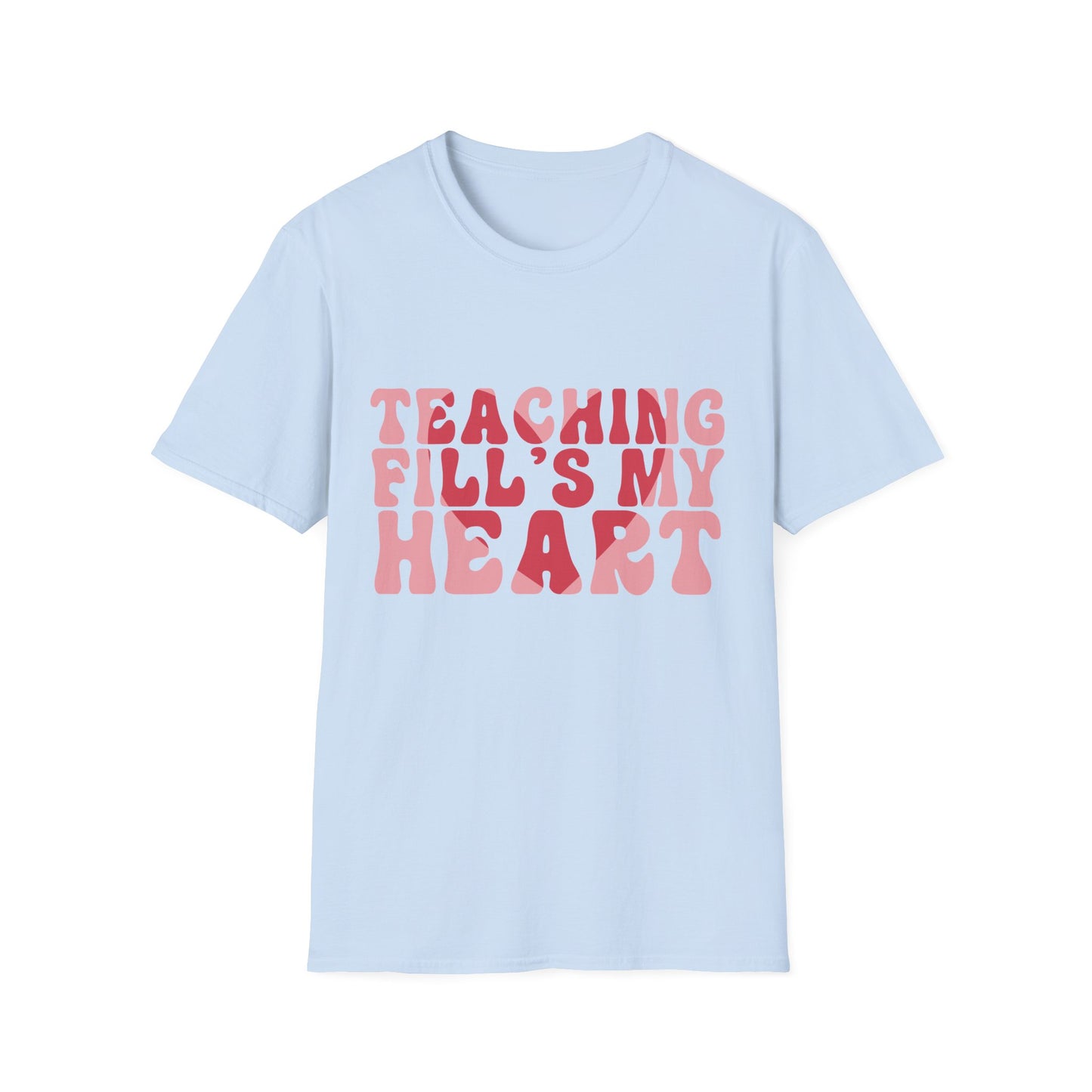 Inspiring Teacher T-Shirt: 'Teaching Fill's My Heart' Groovy Retro Educator Appreciation Tee - Perfect Gift!