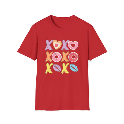 Sweet XOXO Kisses & Donuts T-Shirt | Adorable Retro Valentine's Love Tee Gift