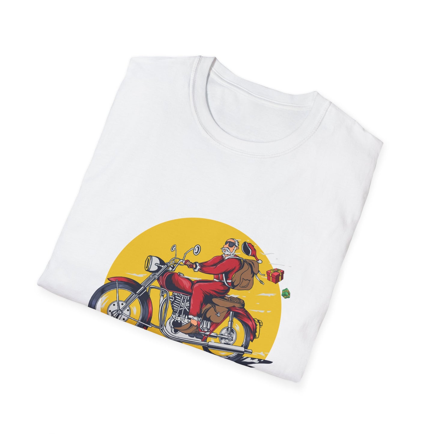 Epic Biker Santa Merry Christmas T-Shirt | Cool Motorcycle Rider Tee | Unique Holiday Gift for Men & Women | Festive Xmas Apparel
