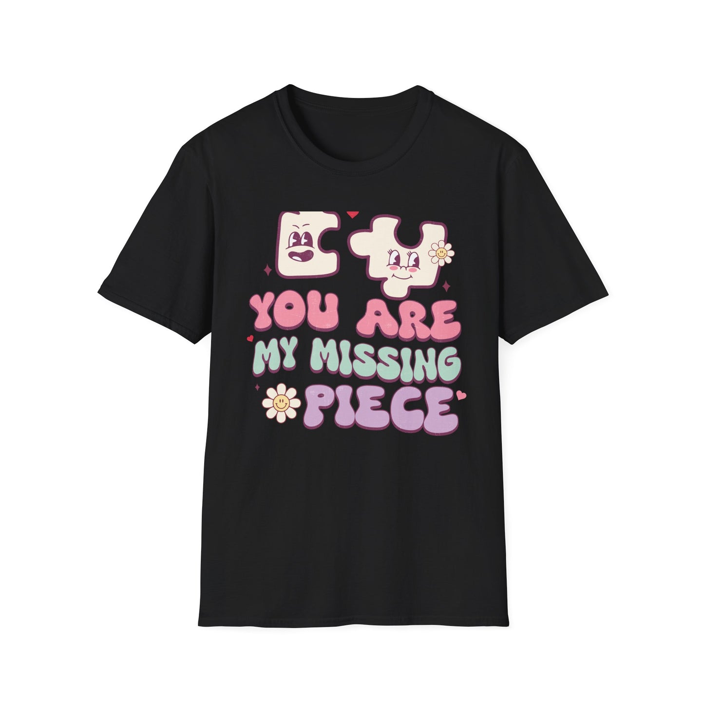 Romantic You Are My Missing Piece T-Shirt | Groovy Couple's Love Tee | Perfect Valentine's Day Soulmate Gift