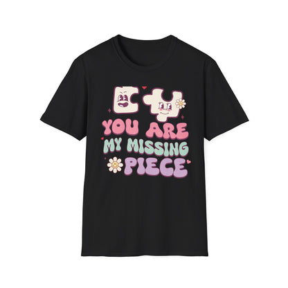 Romantic You Are My Missing Piece T-Shirt | Groovy Couple's Love Tee | Perfect Valentine's Day Soulmate Gift