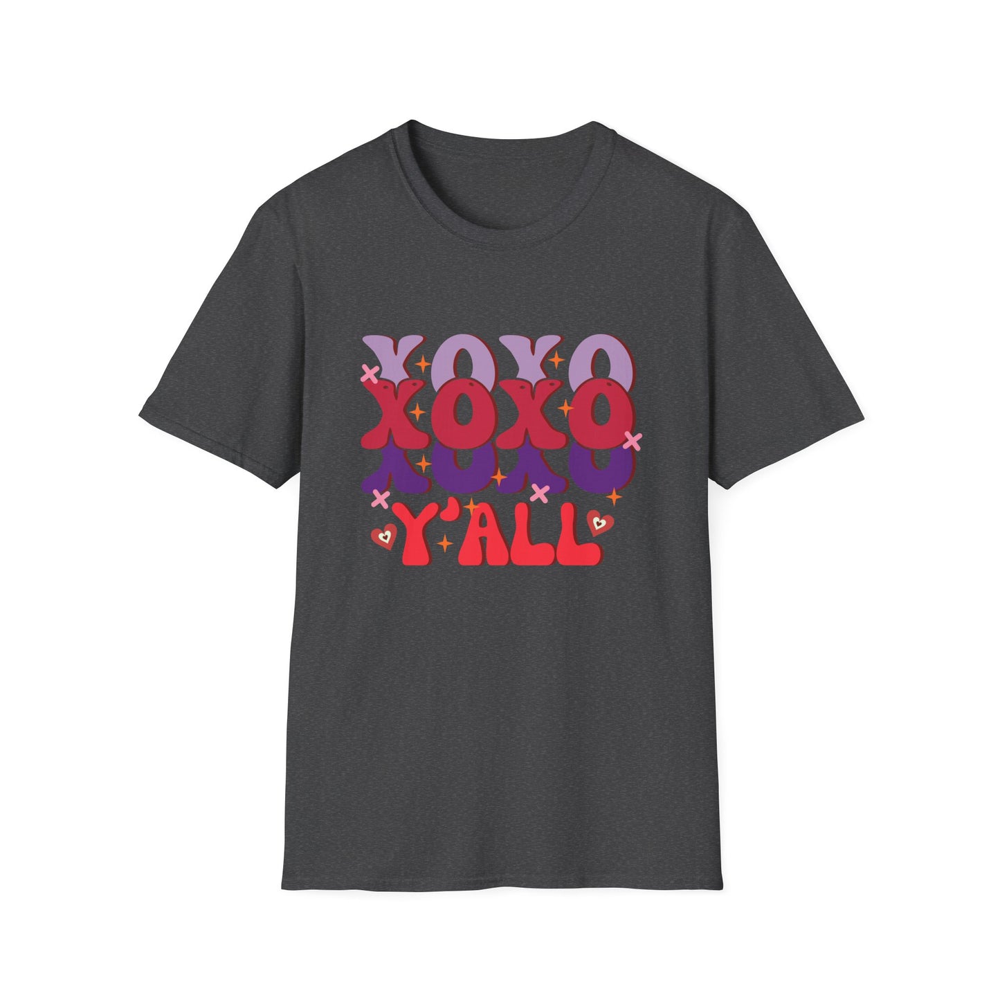 Groovy XOXO Y'all T-Shirt | Retro Valentine's Day Tee | Adorable Southern Love Graphic | Trendy Women's Gift