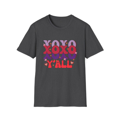 Groovy XOXO Y'all T-Shirt | Retro Valentine's Day Tee | Adorable Southern Love Graphic | Trendy Women's Gift