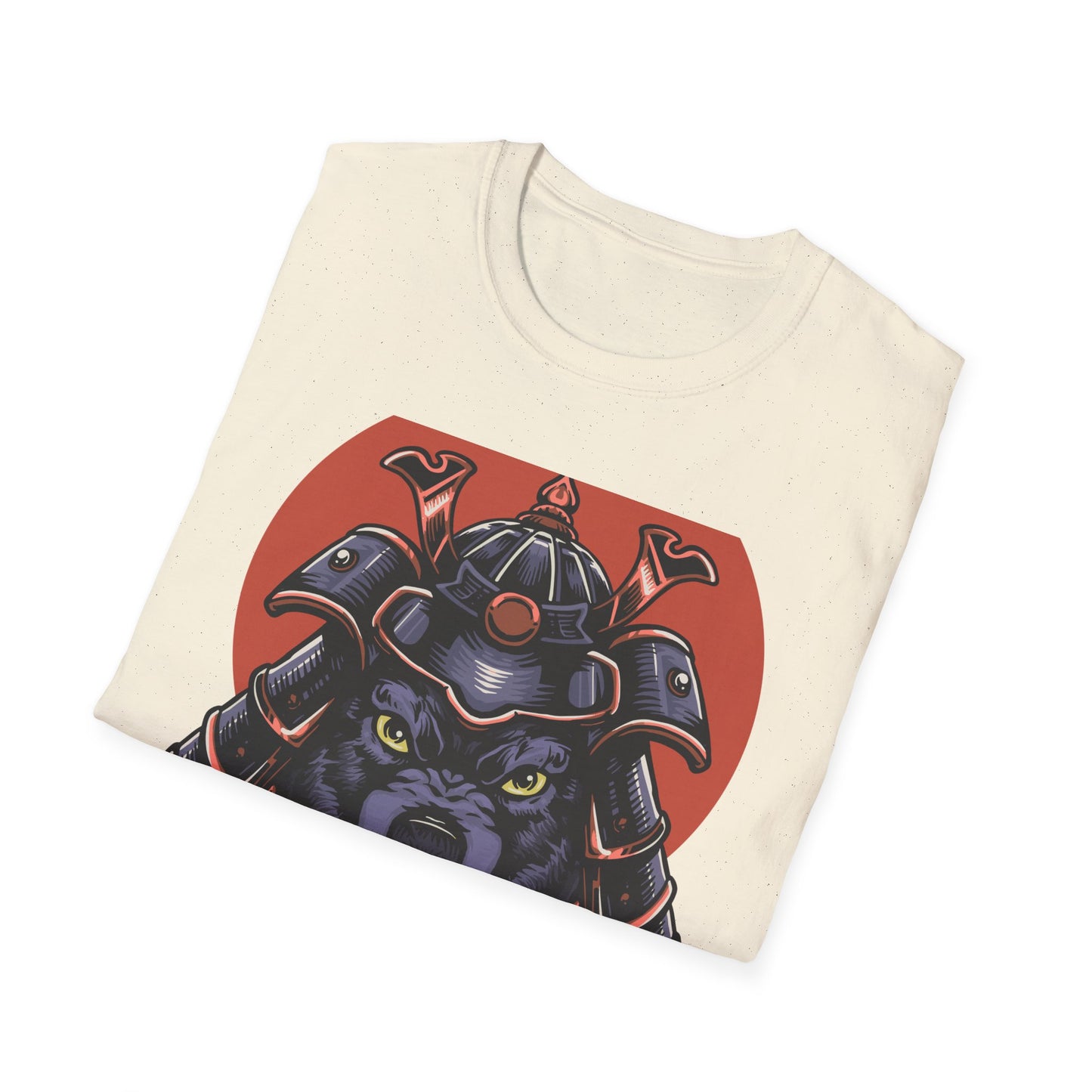 Dominant Samurai Wolf T-Shirt | Fierce Japanese Warrior Beast Kabuto Design | Men's Unique Graphic Tee