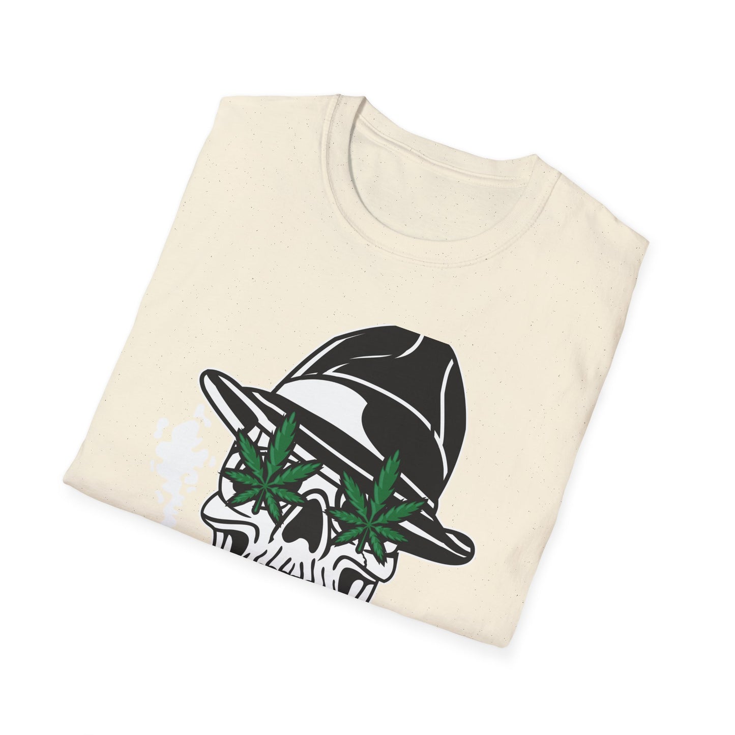 Dope Stoner Skull T-Shirt with Cannabis Leaves & Fedora Hat - Unique 420 Smoker Tee | Epic Pot Leaf Design Apparel