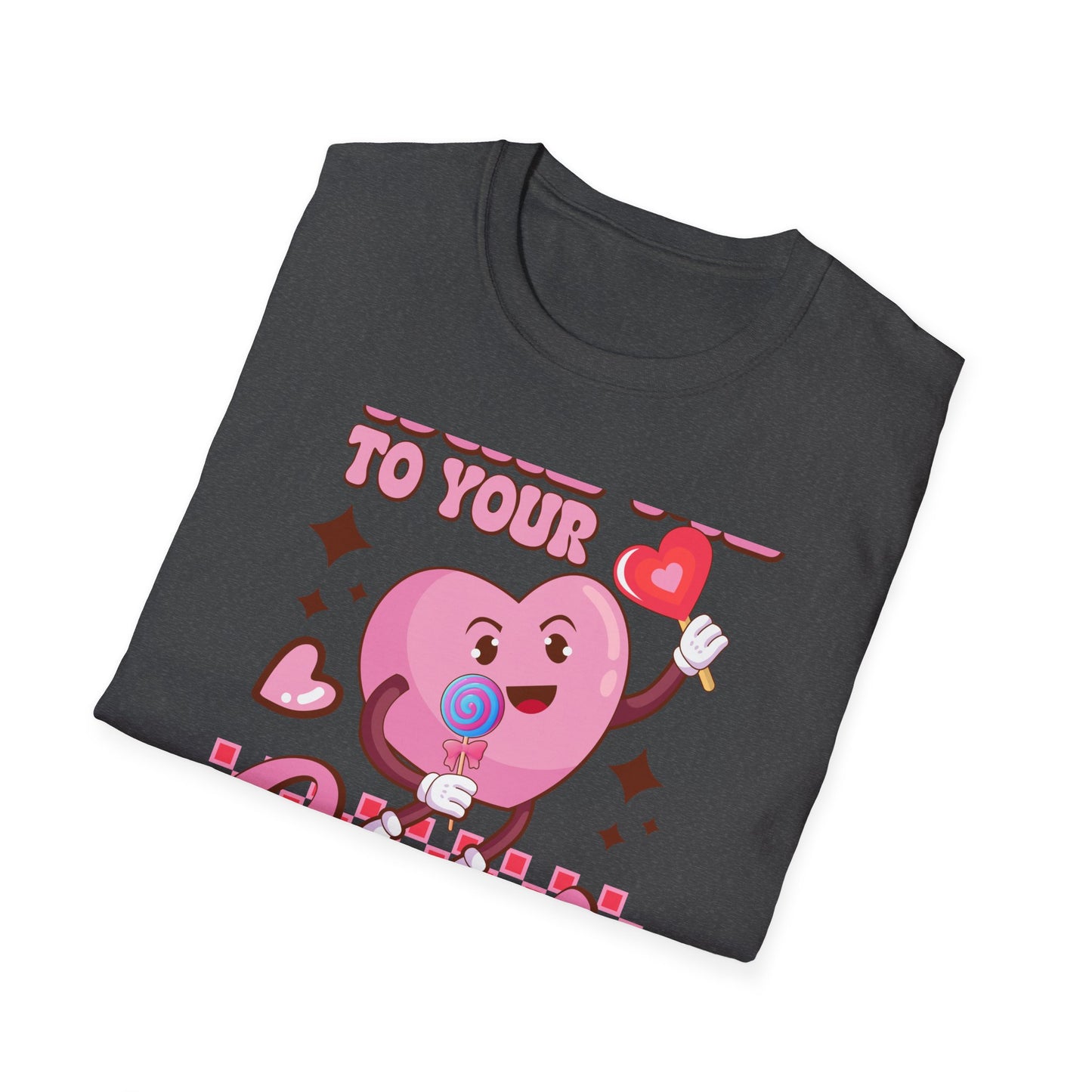 Sweet & Groovy 'Take Me To Your Candy Shop' T-Shirt | Adorable Retro Heart Lollipop Tee | Perfect Valentine's Day Gift for Candy Lovers