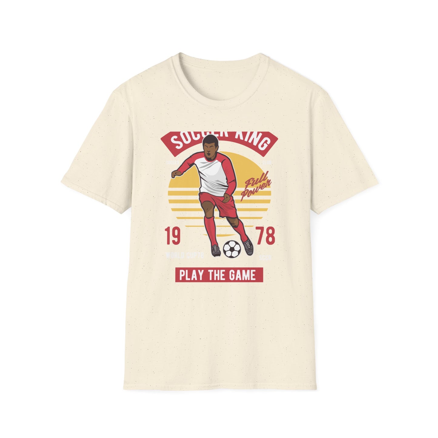 Epic Soccer King T-Shirt - Vintage Football Player Tee for Men & Fans - "Play The Game" Power Design