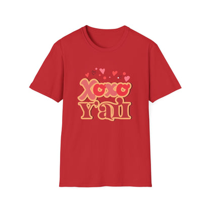 Retro Xoxo Y'all T-Shirt | Groovy Hearts Southern Charm Love Tee | Sweet Valentine's Day & Galentine's Gift | Trendy Hugs & Kisses Shirt