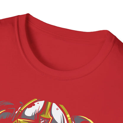 Majestic Viking T-Shirt: Legendary Norse Warrior with Golden Horned Helmet & Braided Beard - Epic Men's Tee Gift