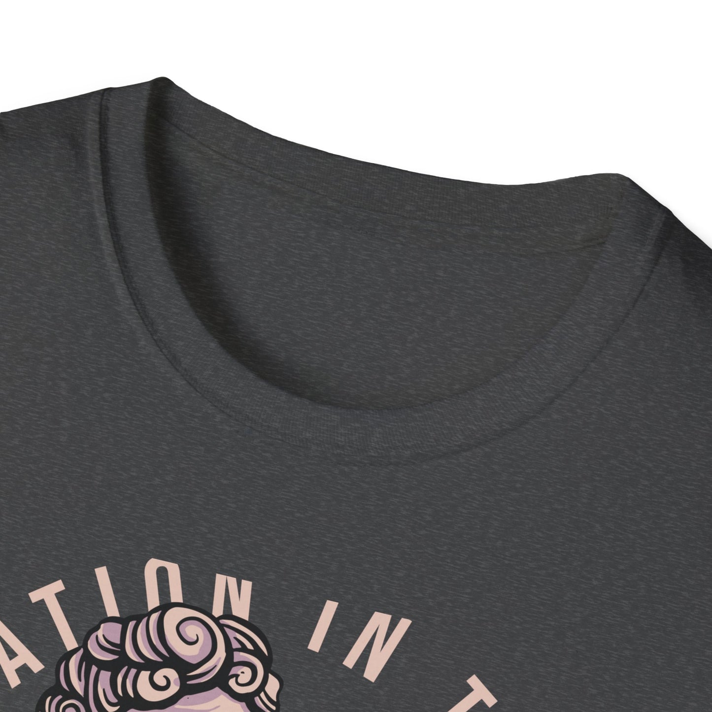 Captivating "Imagination in the Dark" Cherub T-Shirt - Aesthetic Blindfolded Angel Tee for Unique Style Seekers