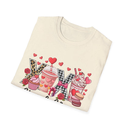 Delightful XOXO Valentine's T-Shirt | Sweet Treats & Chic Leopard/Gingham Style for Her