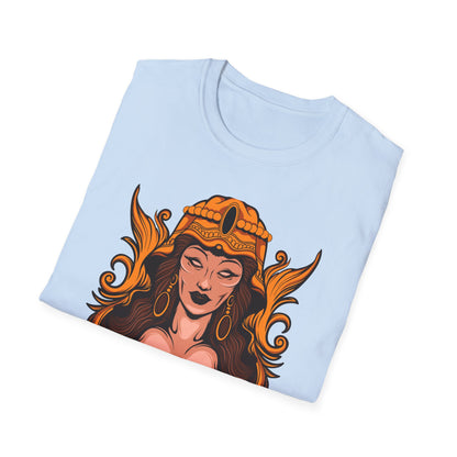 Stunning Golden Empress T-Shirt | Mystical Ancient Queen Apparel for Women | Ornate Fantasy Art Tee