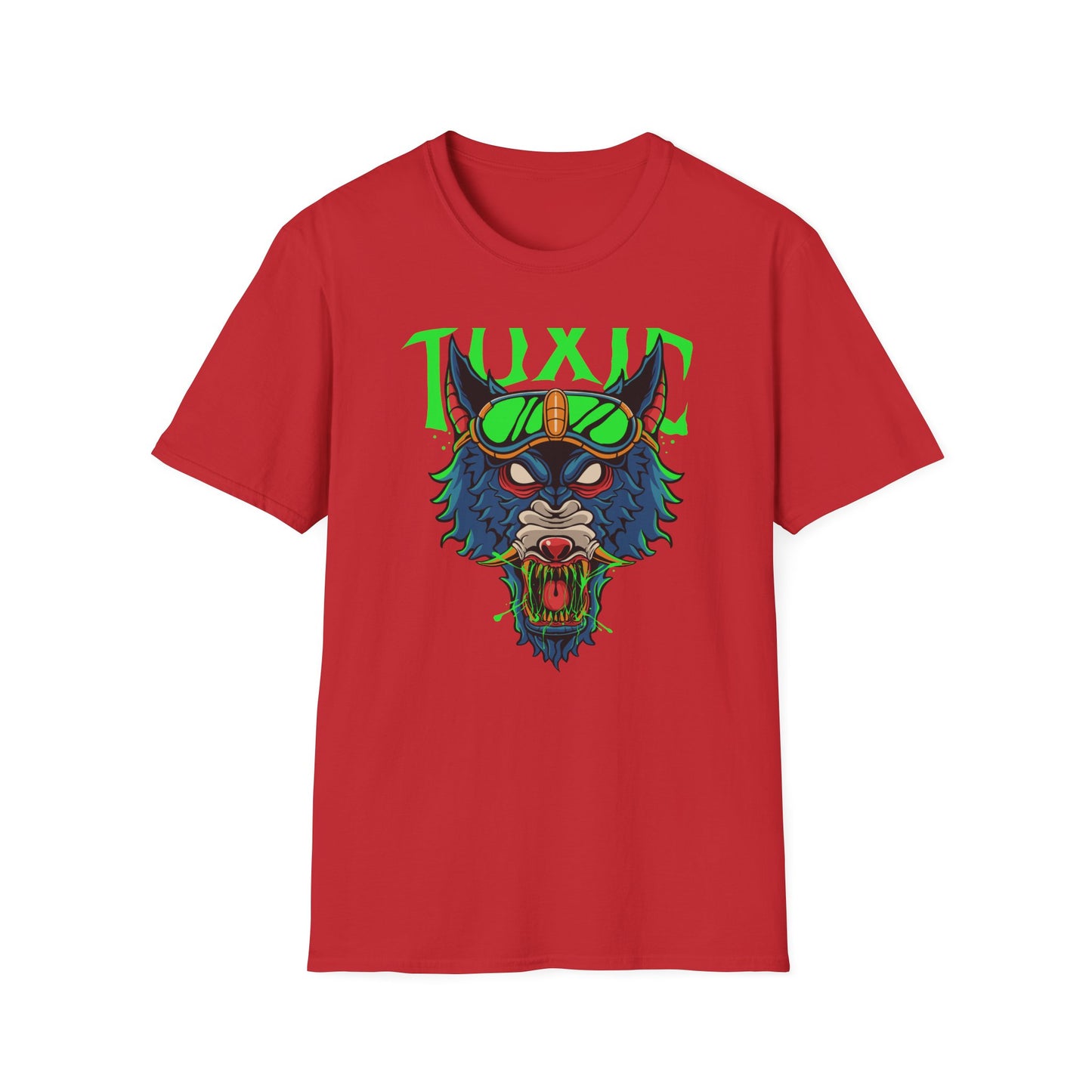 Vicious Toxic Wolf T-Shirt: Electrifying Rave Streetwear Tee with Neon Goggles – Unleash Your Edgy Style!