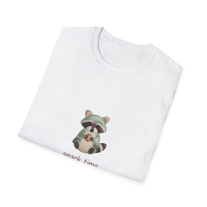 Irresistible Raccoon T-Shirt: "Snack Time is Mandatory" Funny Tee for Cookie & Animal Lovers – Cute Graphic Gift!