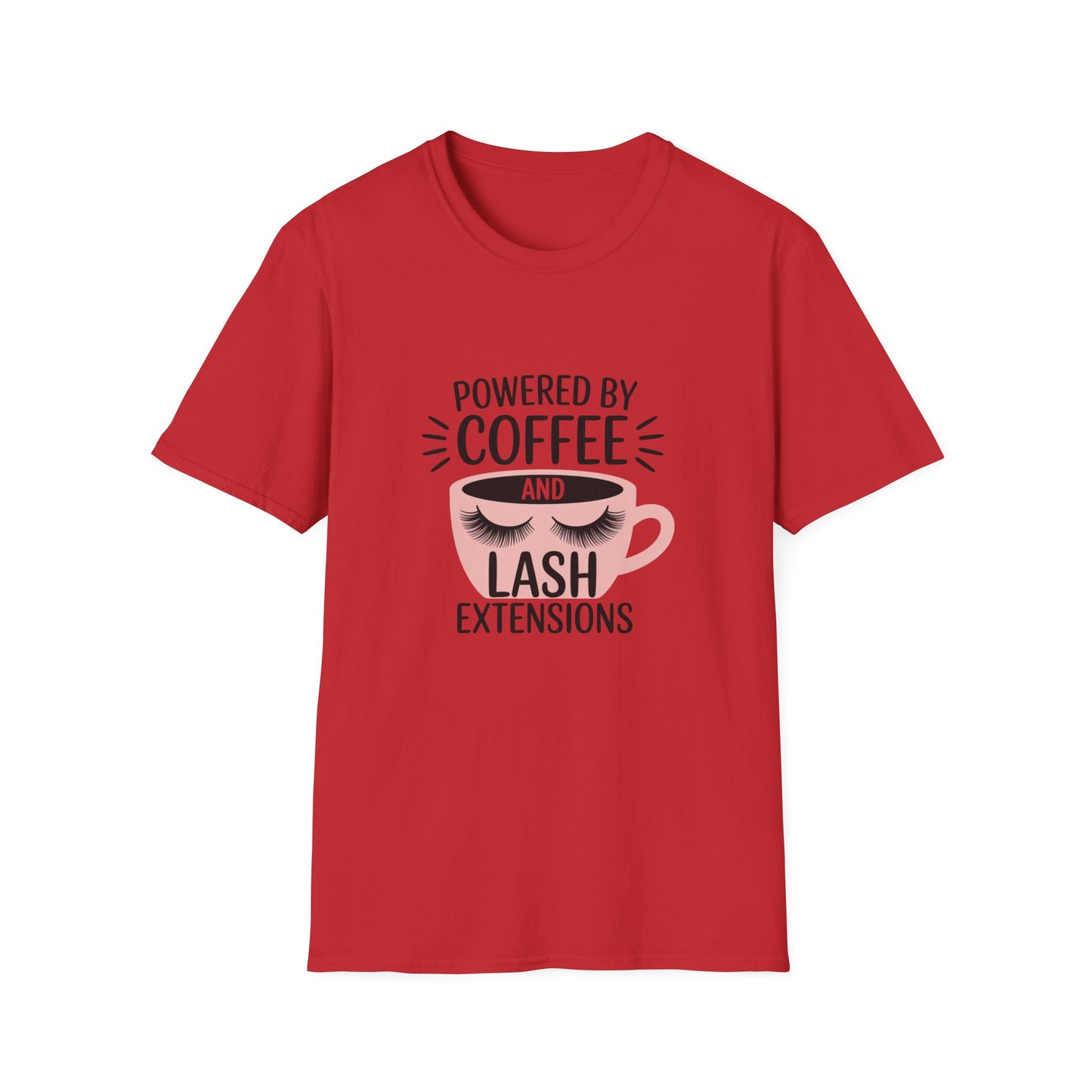 Ultimate Powered By Coffee & Lash Extensions T-Shirt | Trendy Beauty Lover & Lash Tech Gift Tee