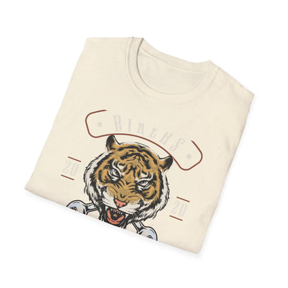 Epic Roaring Tiger Biker T-Shirt - Motorcycle Mechanic Wrench Tee - "Bikers For Life" Vintage Design Gift