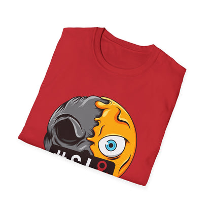 Bold Censored Emoji Skull T-Shirt - Edgy Duality Graphic Tee | Express Your Inner Mood