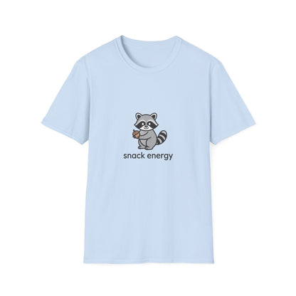 Adorable Raccoon Snack Energy T-Shirt | Cute Acorn Lover Tee | Irresistible Comfy Animal Graphic Shirt for Daily Boost