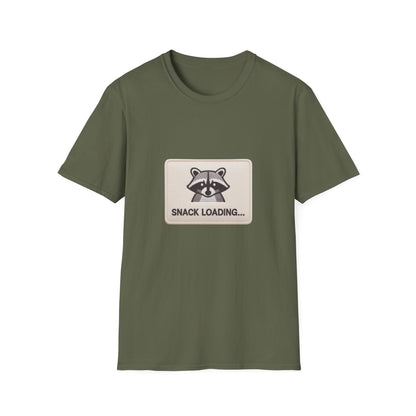 Awesome 'Snack Loading' Raccoon T-Shirt - Funny Animal Humor Tee for Foodies, Gamers & Hungry Souls!