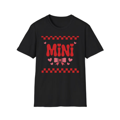 Adorable "MINI" Hearts & Bow T-Shirt | Trendy Checkered Design for Cute Girls & Sweethearts | Perfect Gift Tee