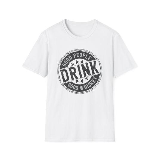 Vintage 'Good People Drink Good Whiskey' T-Shirt | Classic Whiskey Lover Tee for Bar Nights & Gifts